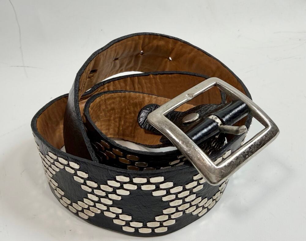 Calleen Cordero Silver Studded 1.5” wide belt size M/L
